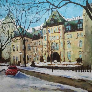 City Hall of Quebec City Canada (26X24  inch) Acrylic colour