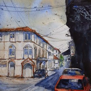 Kala Ghoda  Mumbai (36X26cm) watercolor