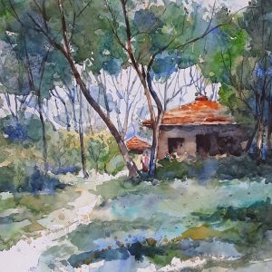 into the nature (53X34cm) Watercolor