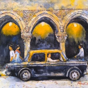 Mumbai taxi (35X26cm) watercolor