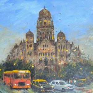 Mumbai BMC  (1x1 feet) Oil colour