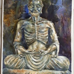 Fasting Buddha (41X28cm) watercolor