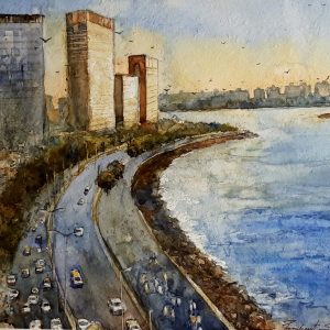 Nariman Point Mumbai 1 (36X26cm) watercolor