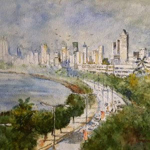 Nariman Point Mumbai 2 (36X26cm) watercolor