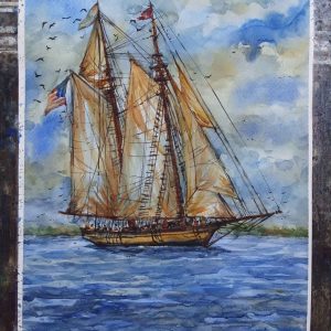 Sail boats 9(41X28cm) watercolor