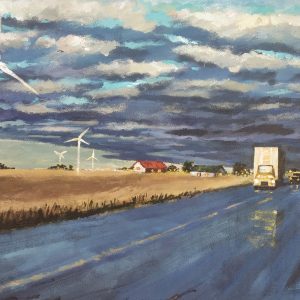 Long drive highway trip 3 (34X50 inch) Acrylic colour