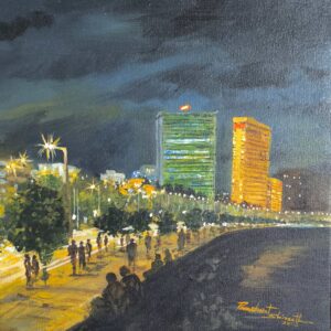 Marine Drive Mumbai  (1x1 feet) Oil colour