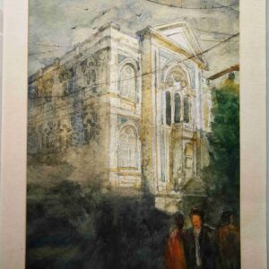 Keneseth Eliyahoo Synagogue Kala Ghoda  Mumbai(36X26cm) watercolor