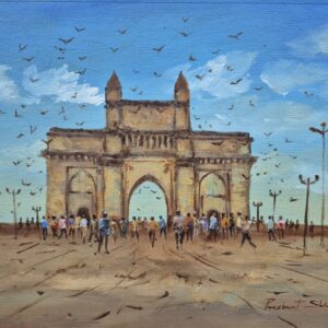 Gateway of India front view (8X5inch) Acrylic Colour