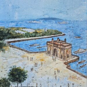Gateway of India top view 4 (12X18 inch) Acrylic colour